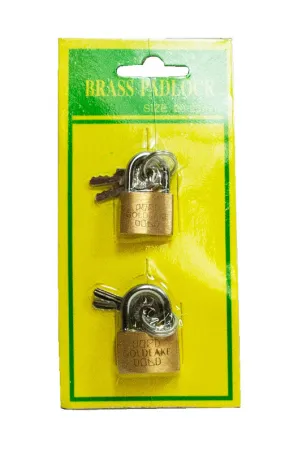 2 PC Mini Brass Padlocks Wholesale