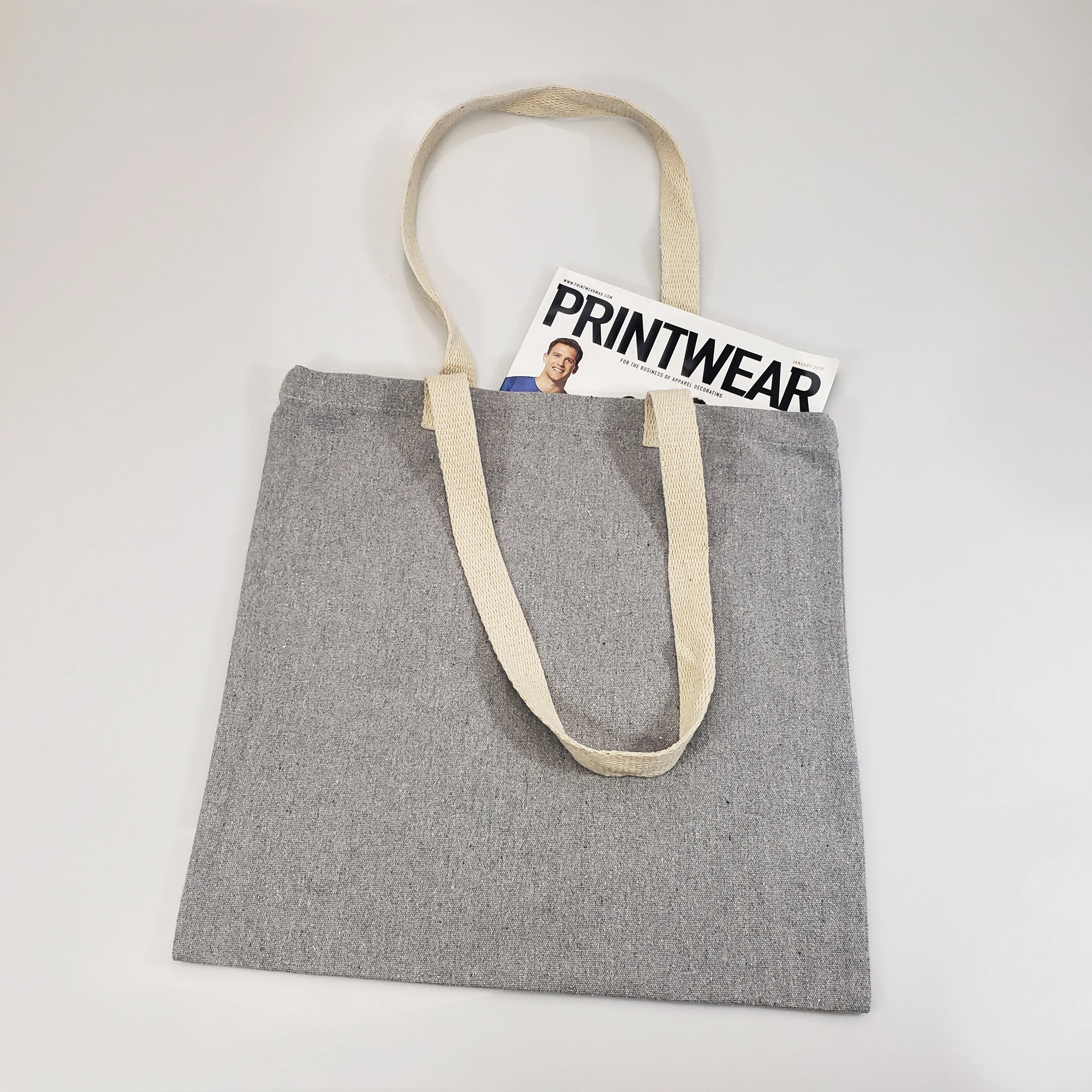 96 ct Recycled Canvas Flat Tote Bag / Basic Book Bag - By Case