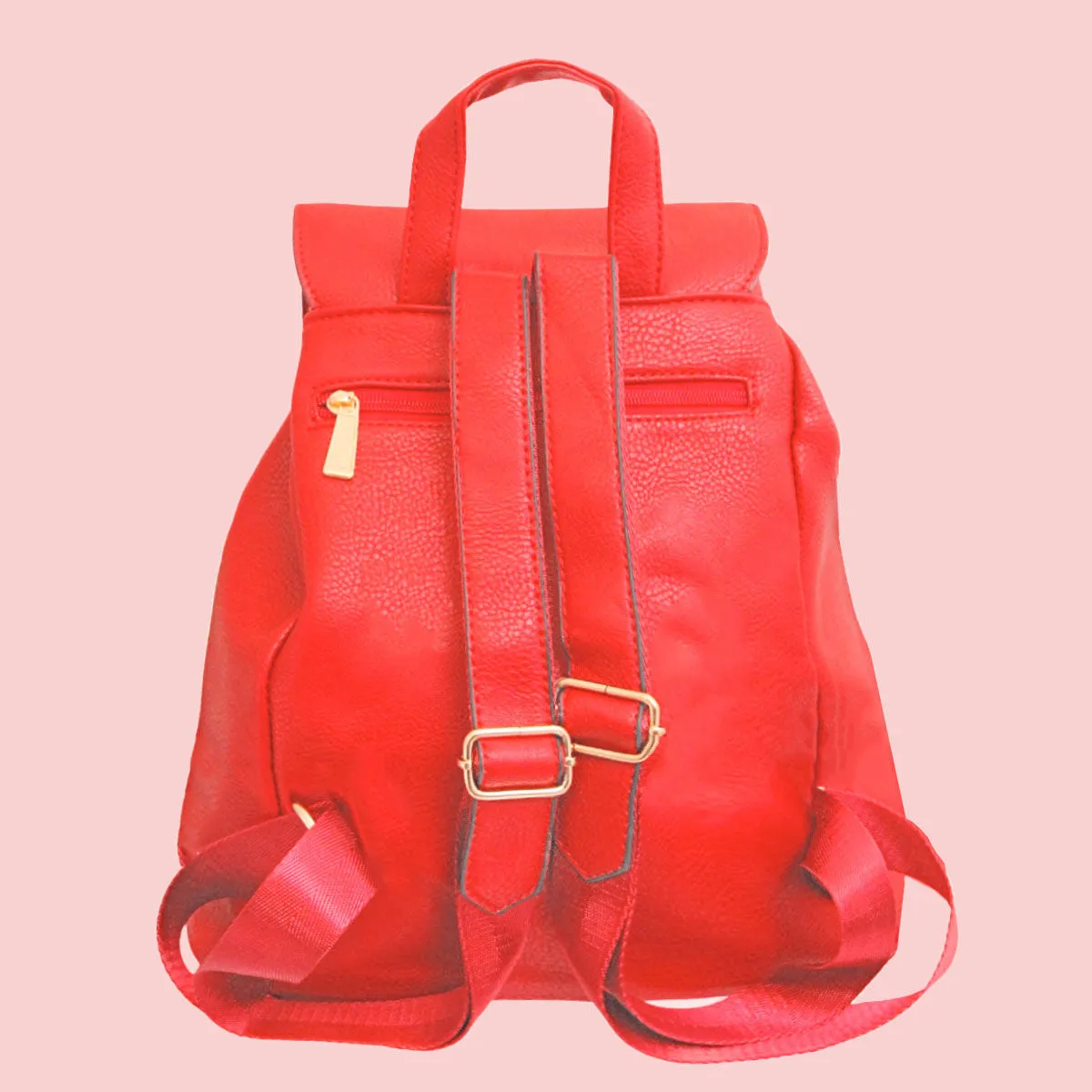 Amara Red Embroidered Flower Backpack