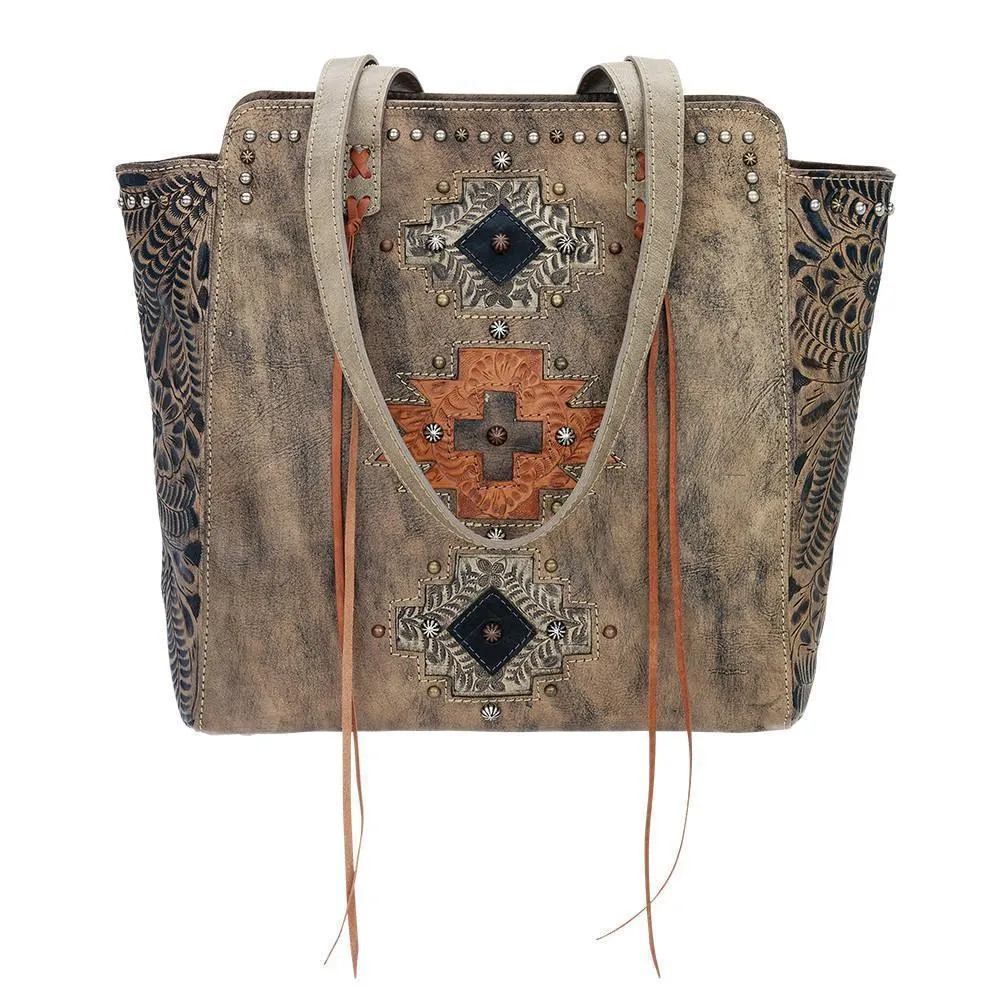 American West Navajo Soul Zip Top Tote Style 3483534