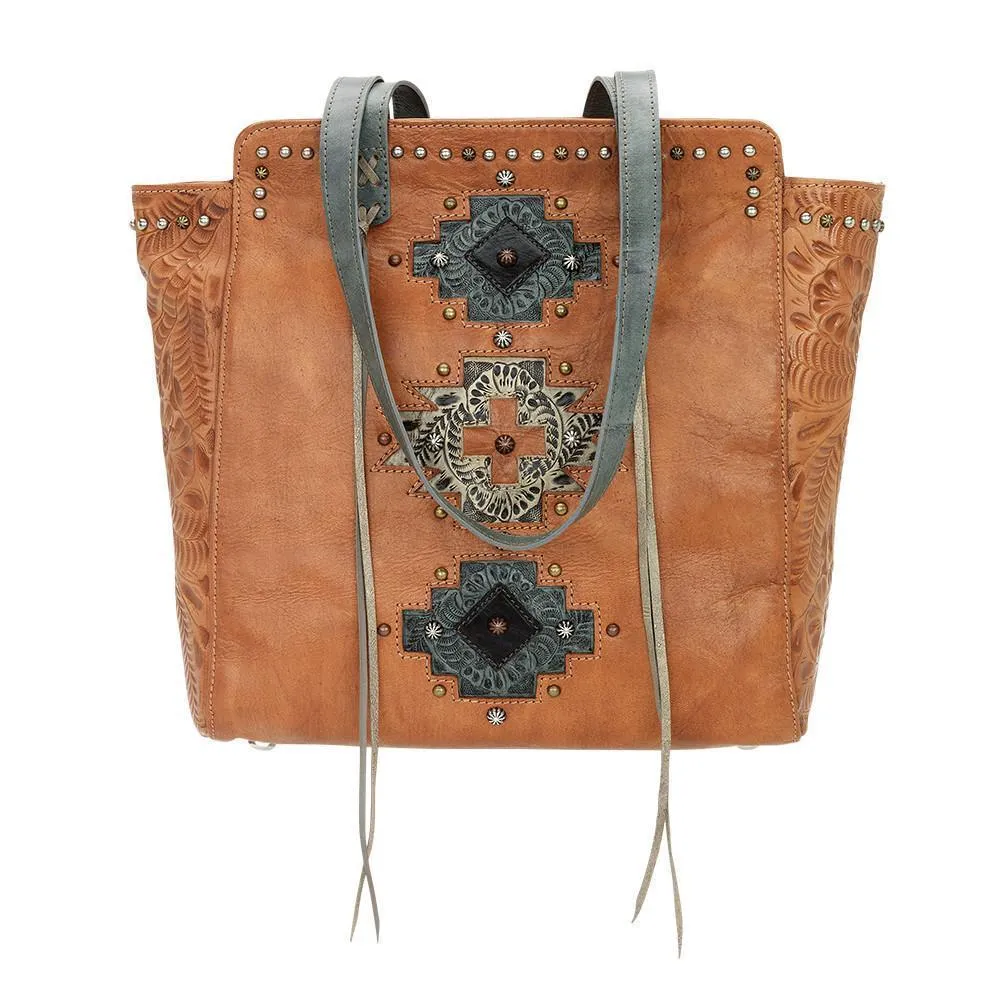 American West Navajo Soul Zip Top Tote Style 3483534