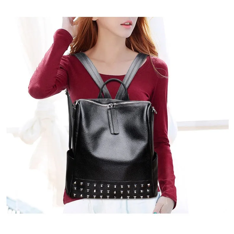 Amethyst M7724 Fashion Rivet Leather Single-shoulder bag / Backpack