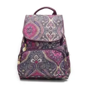 Backpack For Girls Fashion Floral Backpack Canvas Backpack Purple - Purple