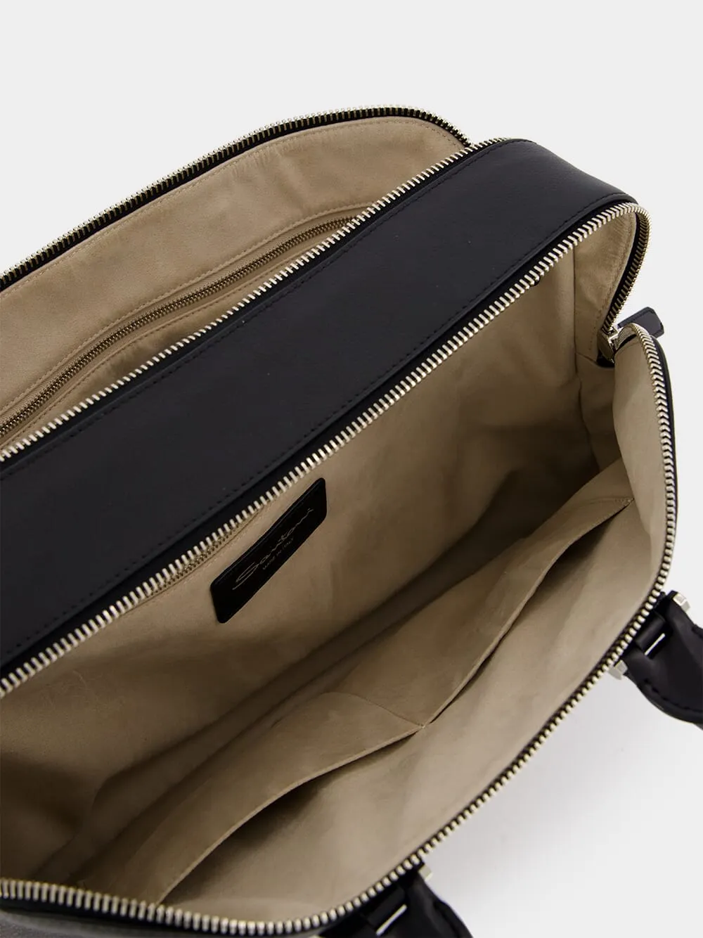 Black Leather Laptop Bag