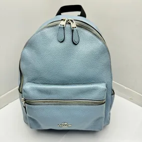 Coach Leather Blue Backpack