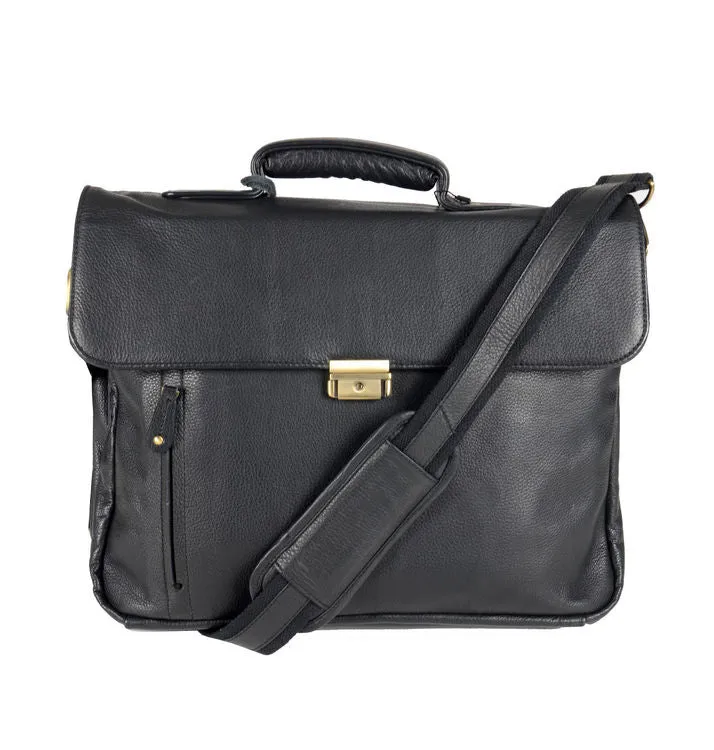 Cortez Colombian Leather Half Flap Briefcase