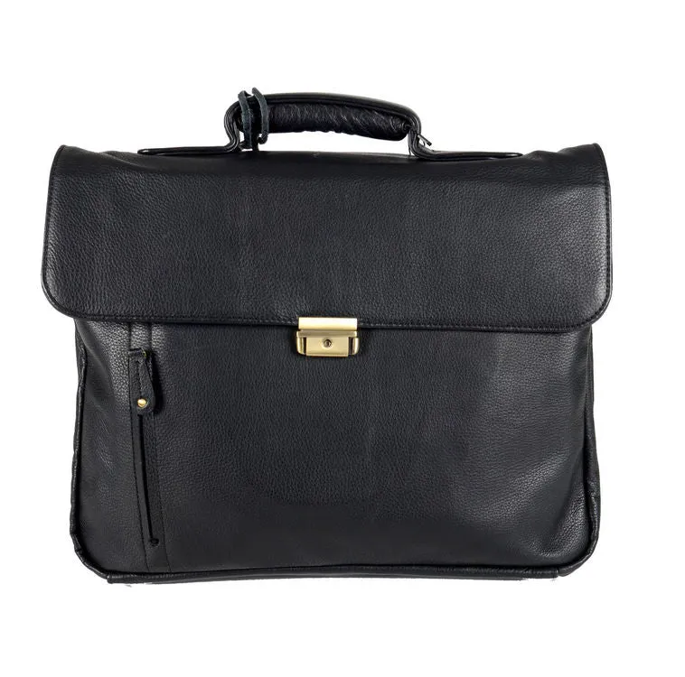 Cortez Colombian Leather Half Flap Briefcase