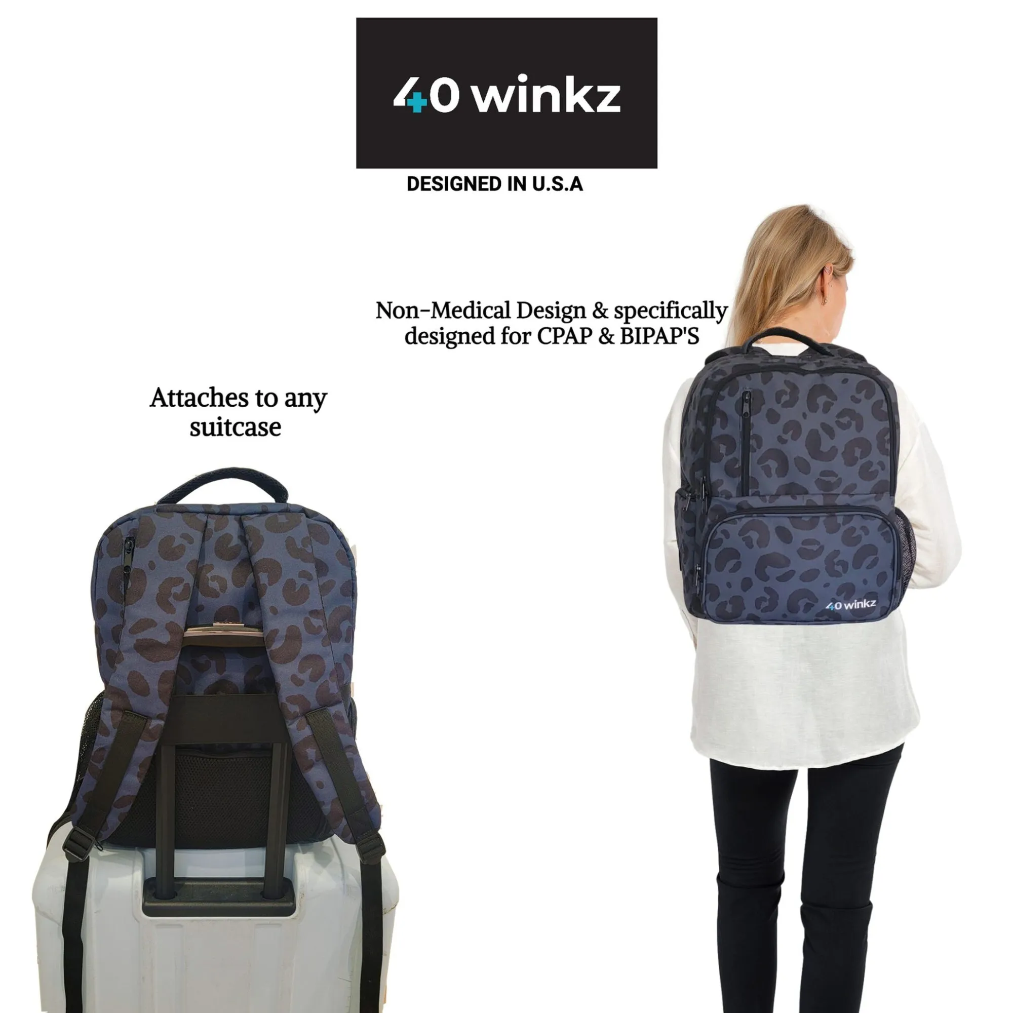 CPAP Backpack fit for Airsense 10, Airsense 11 & many other brands! - Leopard