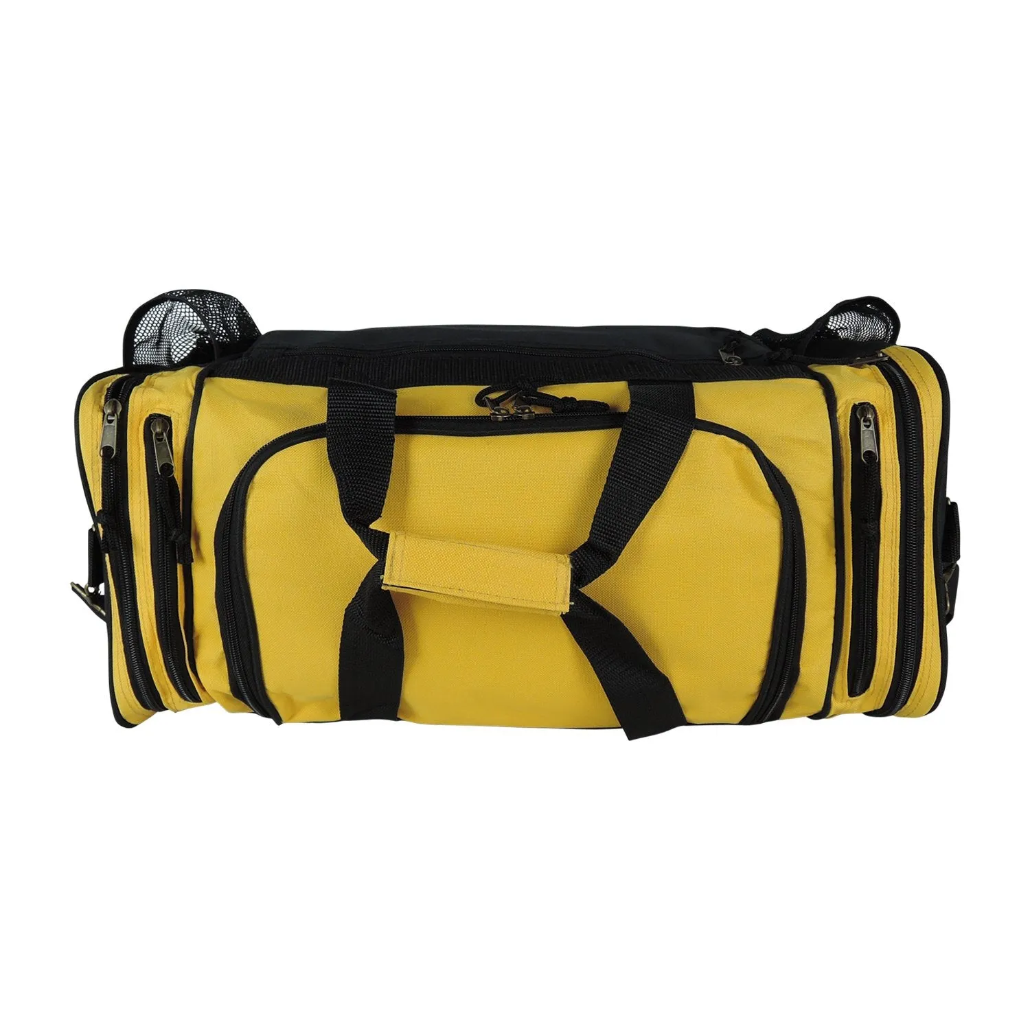 Dalix 20 Inch Sports Duffle Bag with Mesh and Valuables Pockets, Gold