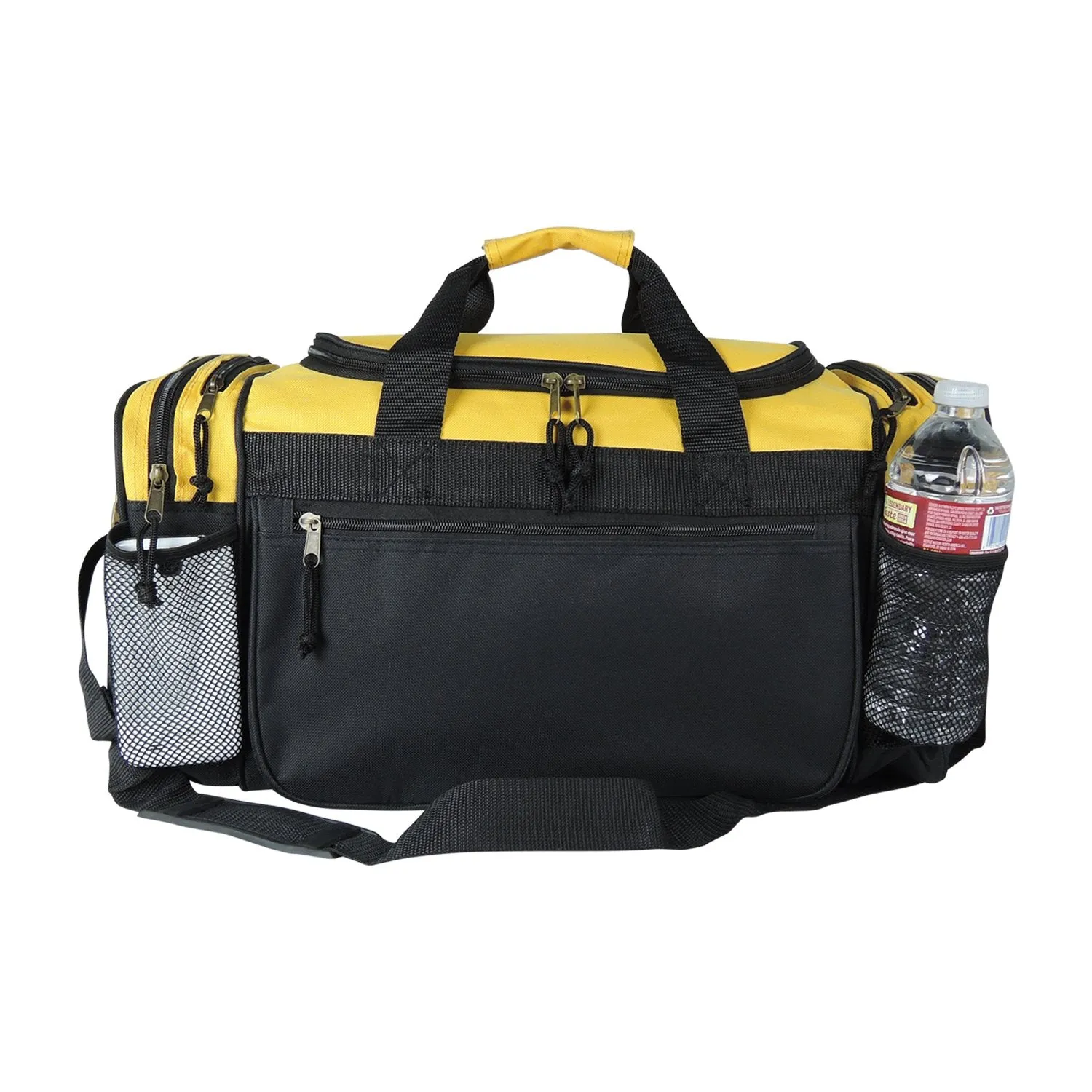 Dalix 20 Inch Sports Duffle Bag with Mesh and Valuables Pockets, Gold