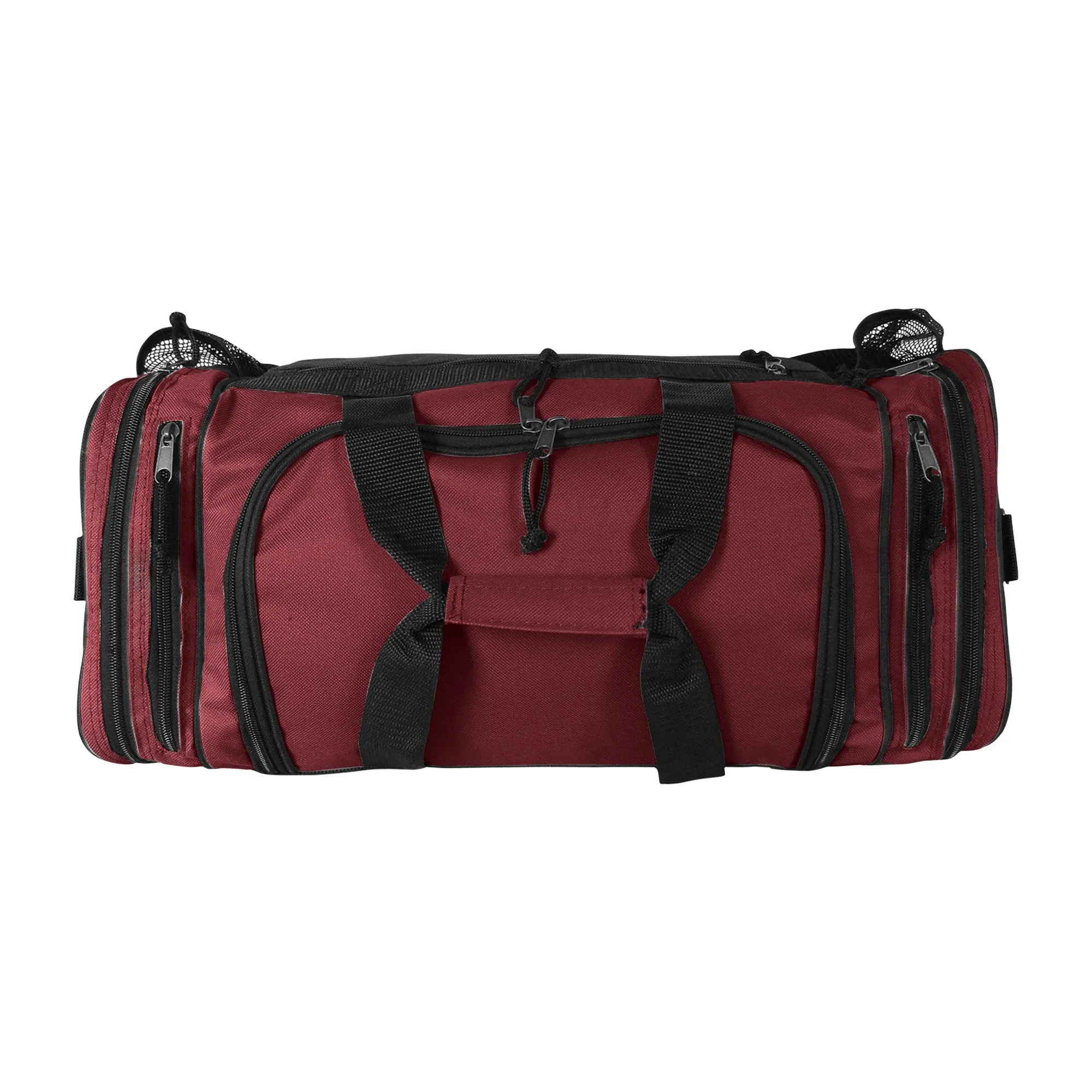 Dalix 20 Inch Sports Duffle Bag with Mesh and Valuables Pockets, Maroon