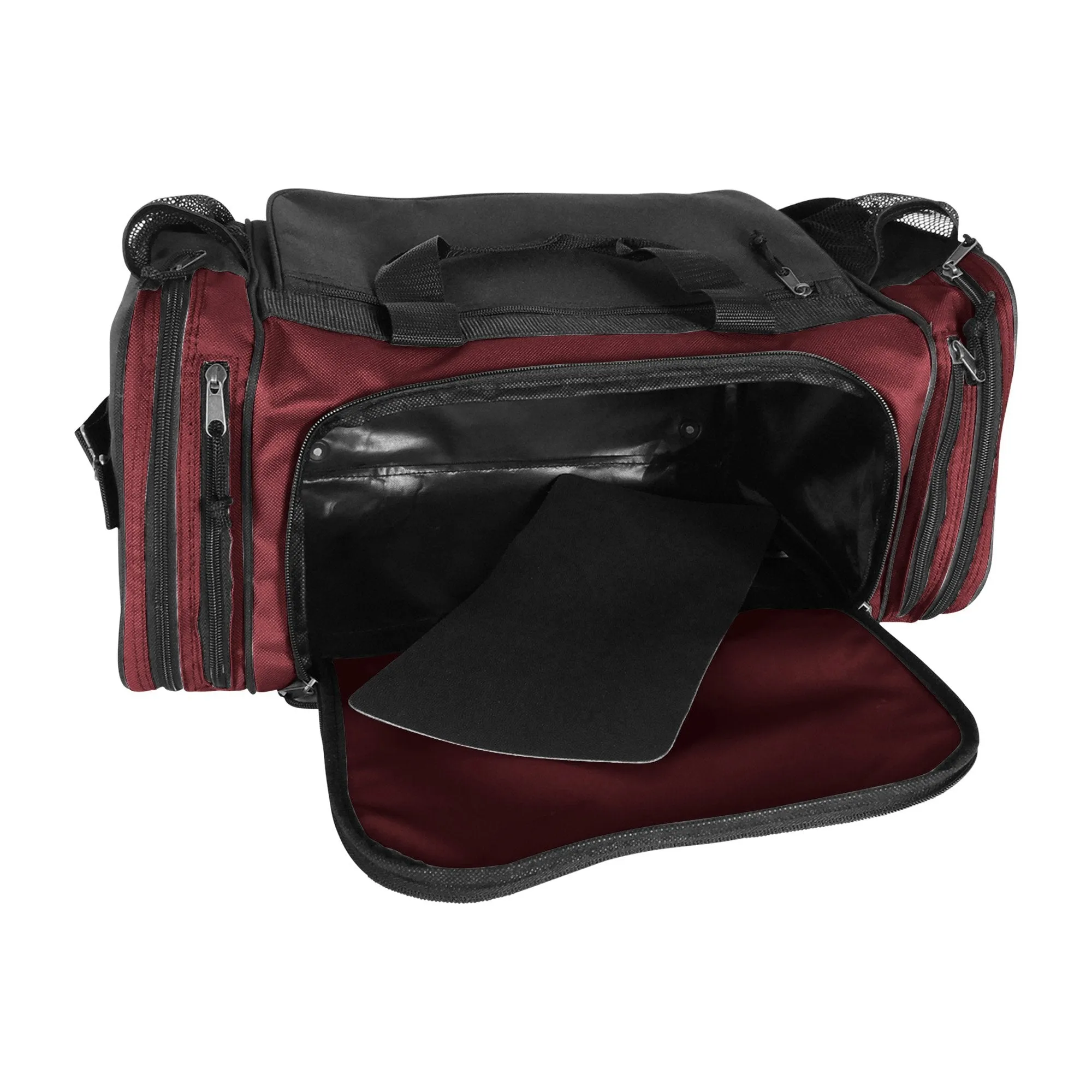 Dalix 20 Inch Sports Duffle Bag with Mesh and Valuables Pockets, Maroon