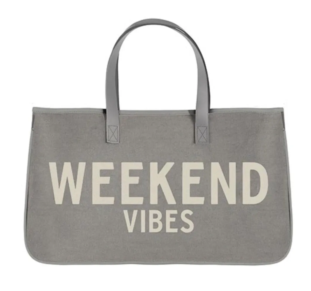 Gray Canvas Totes - Gray Text