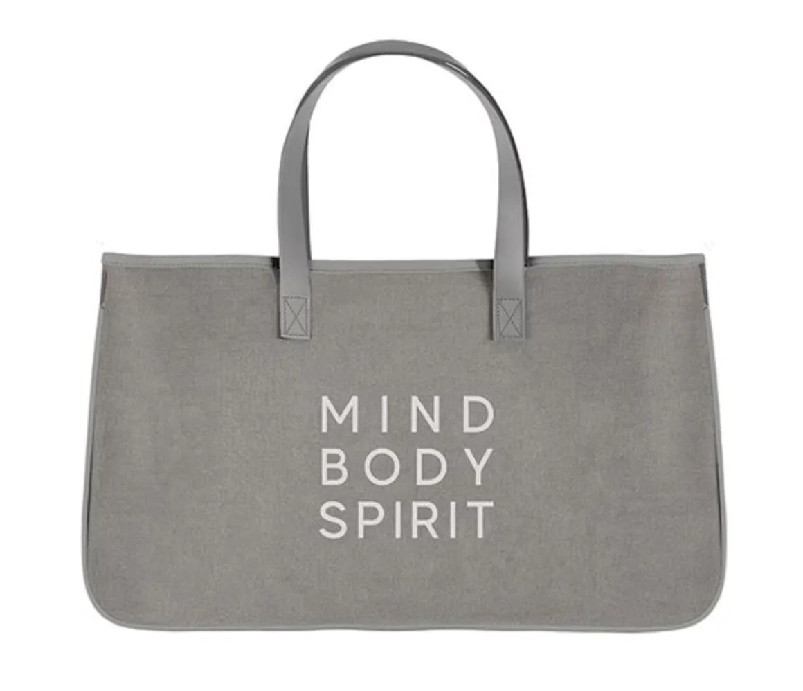 Gray Canvas Totes - Gray Text