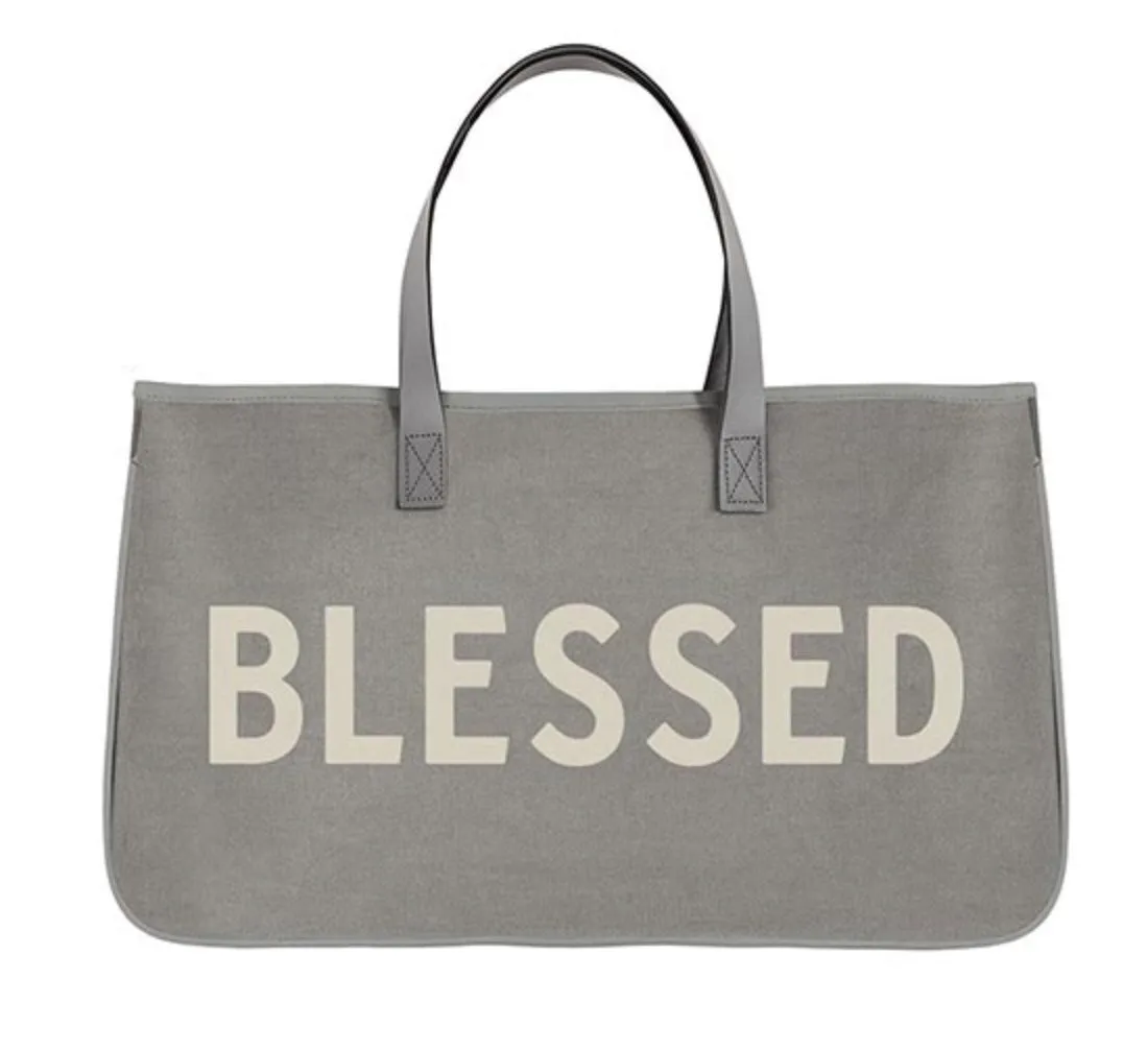 Gray Canvas Totes - Gray Text