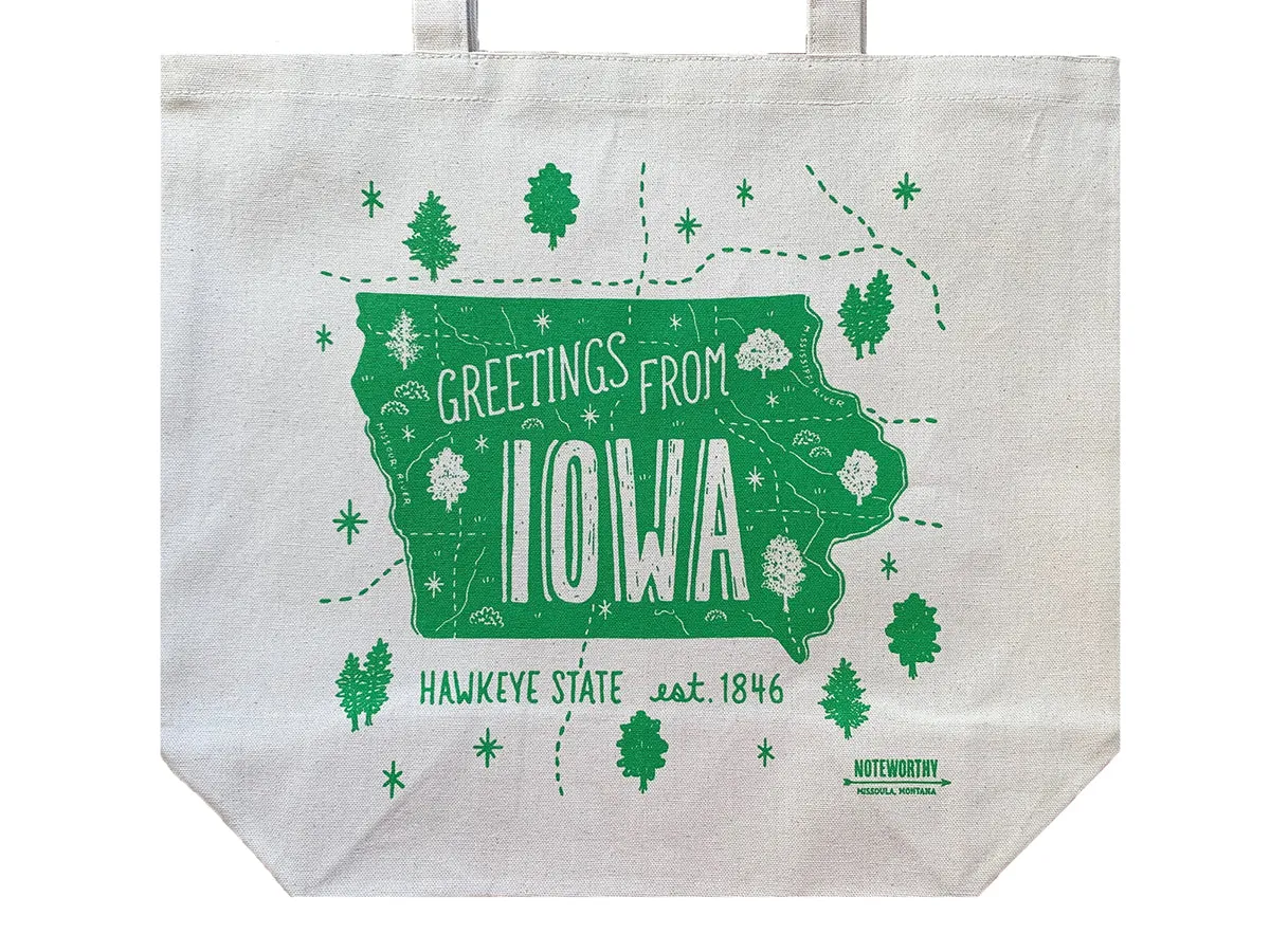 Greetings From Iowa, Tote Bag