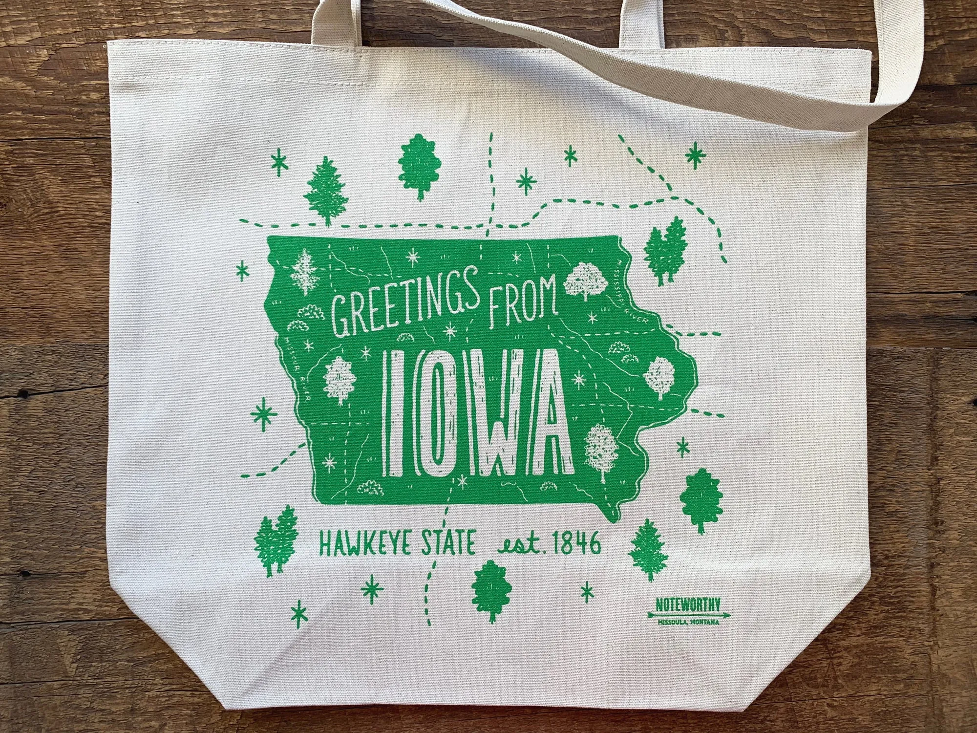 Greetings From Iowa, Tote Bag