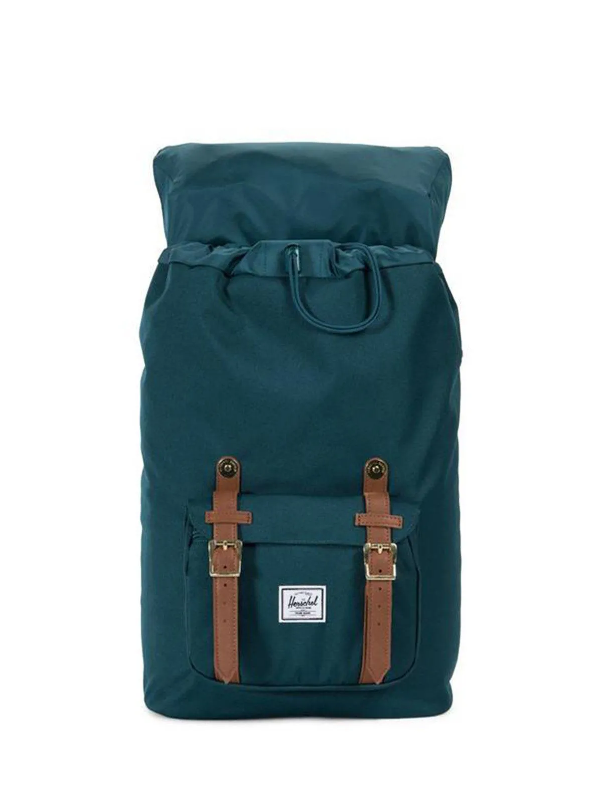 Herschel Little America Mid Backpack Deep Teal Tan Synthetic Leather 17L