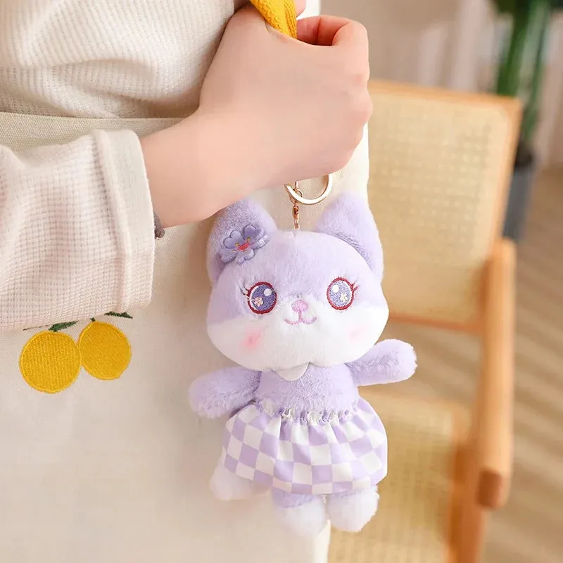 Kawaii Plush Fox Pendant Keychains