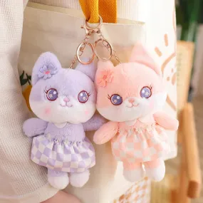 Kawaii Plush Fox Pendant Keychains