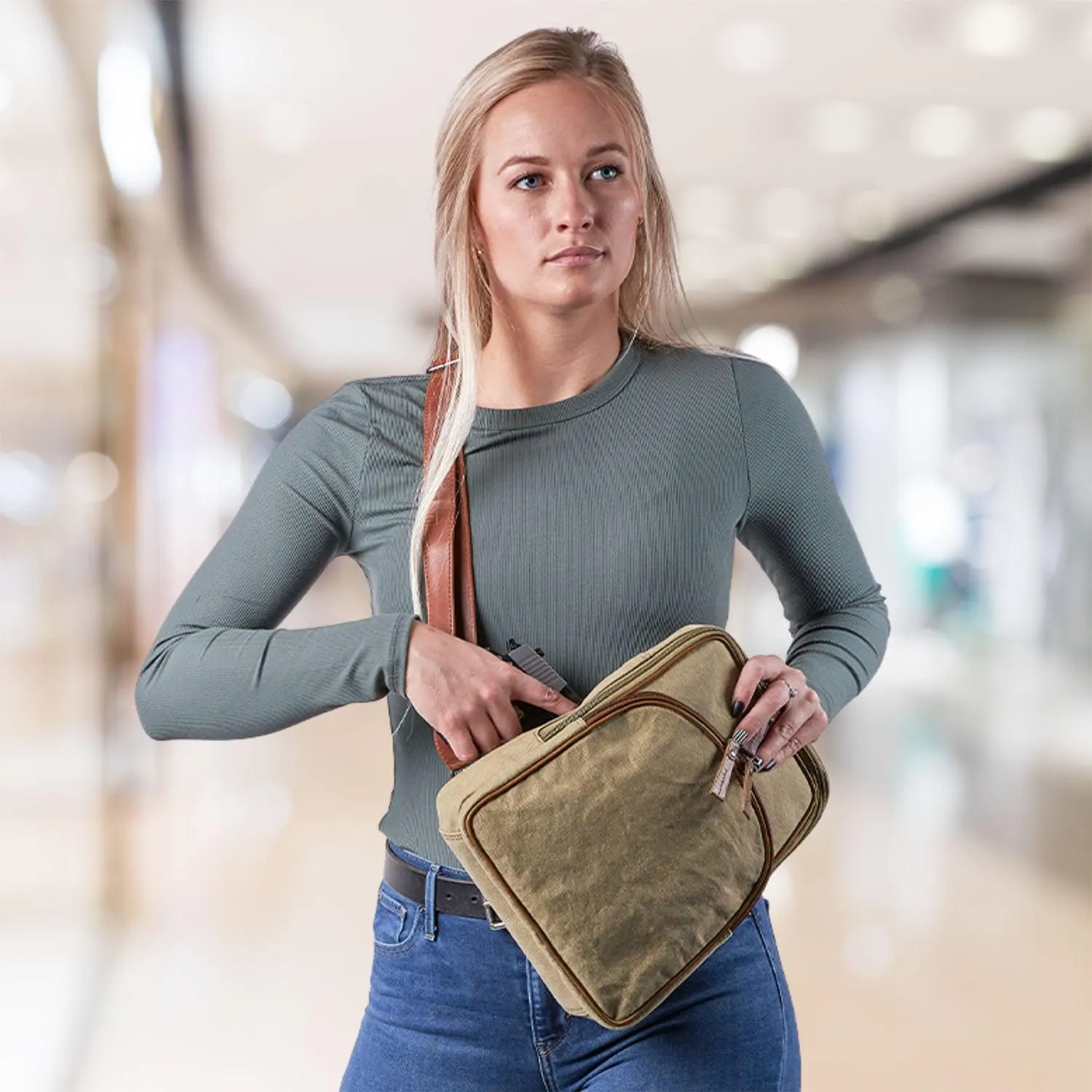 Kennedy Canvas Sling Concealed-Carry Backpack