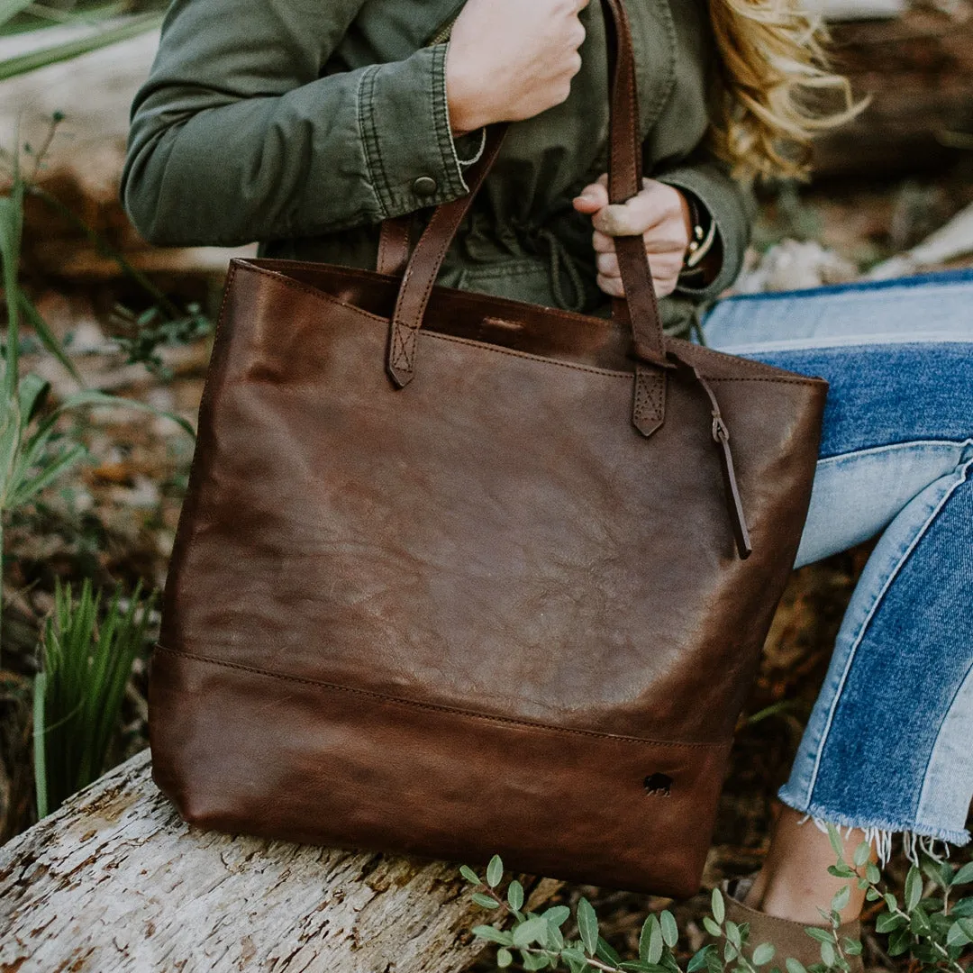 Madison Leather Tote Bag | Dark Hazelnut