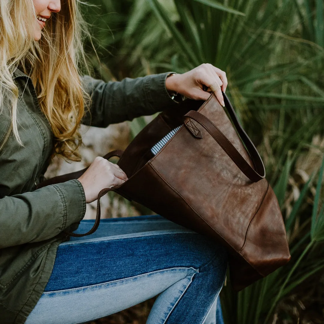 Madison Leather Tote Bag | Dark Hazelnut