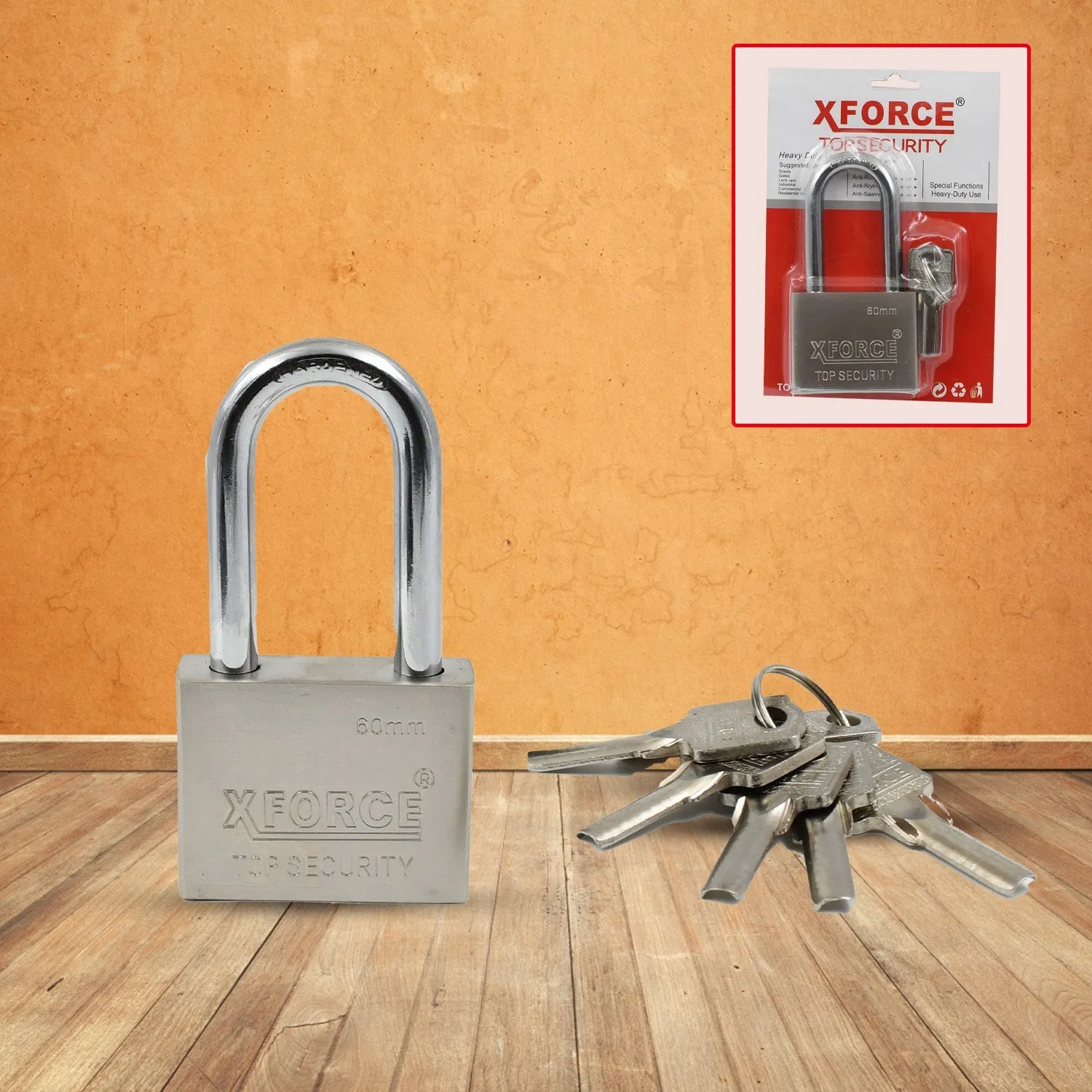 Multipurpose Solid 6 Keys Padlock 60 mm / 1 Pc)