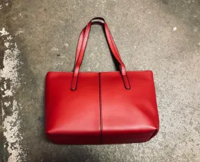 Red or Silver Modern Vegan Leather Totes