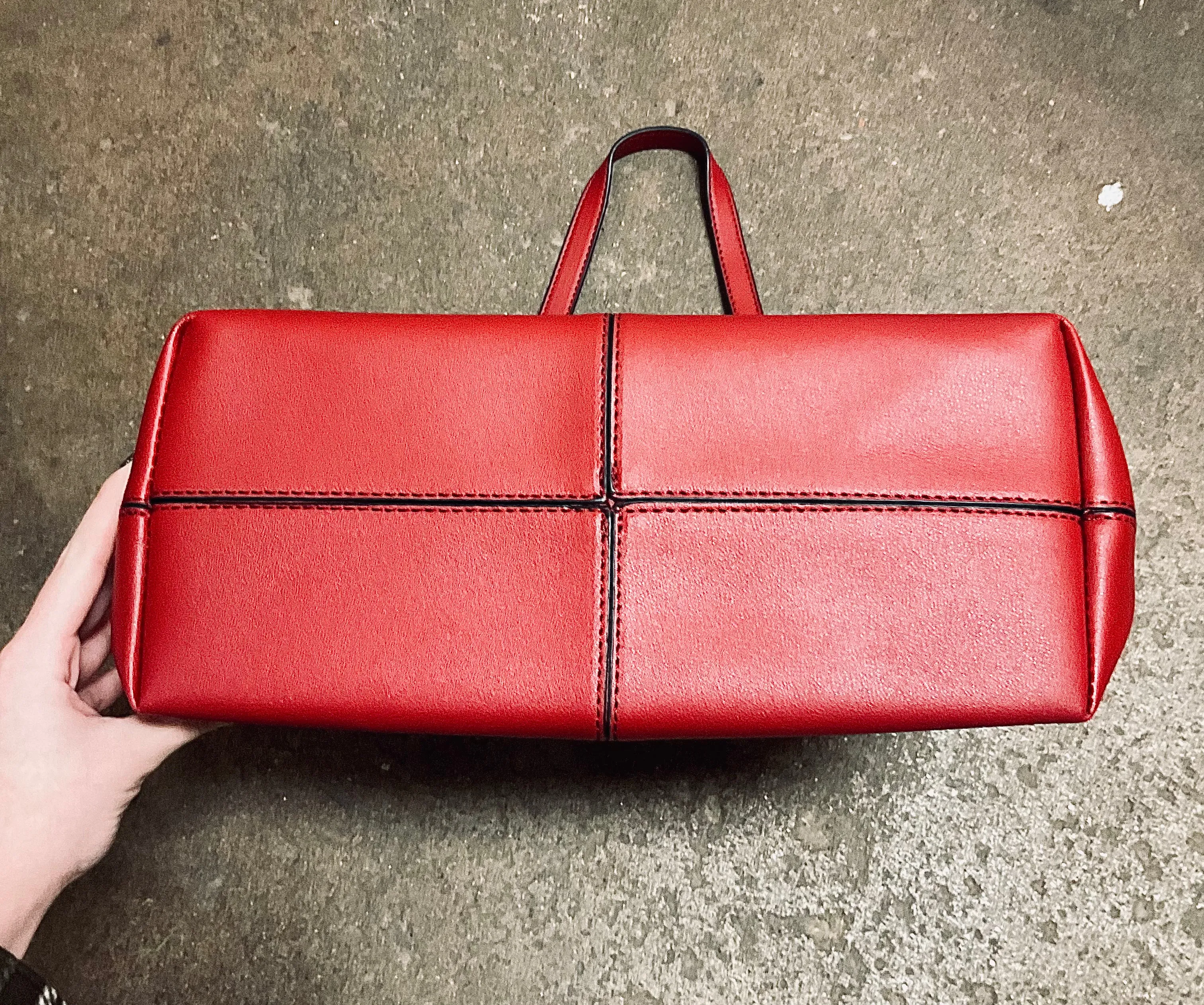 Red or Silver Modern Vegan Leather Totes