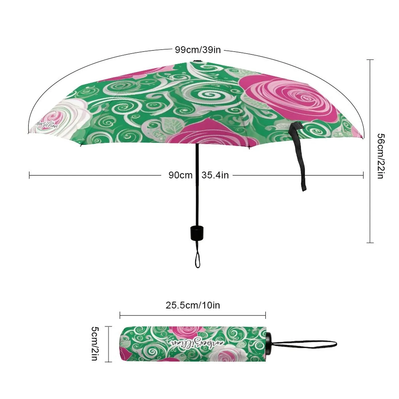 Rosy Green - Lightweight Umbrella