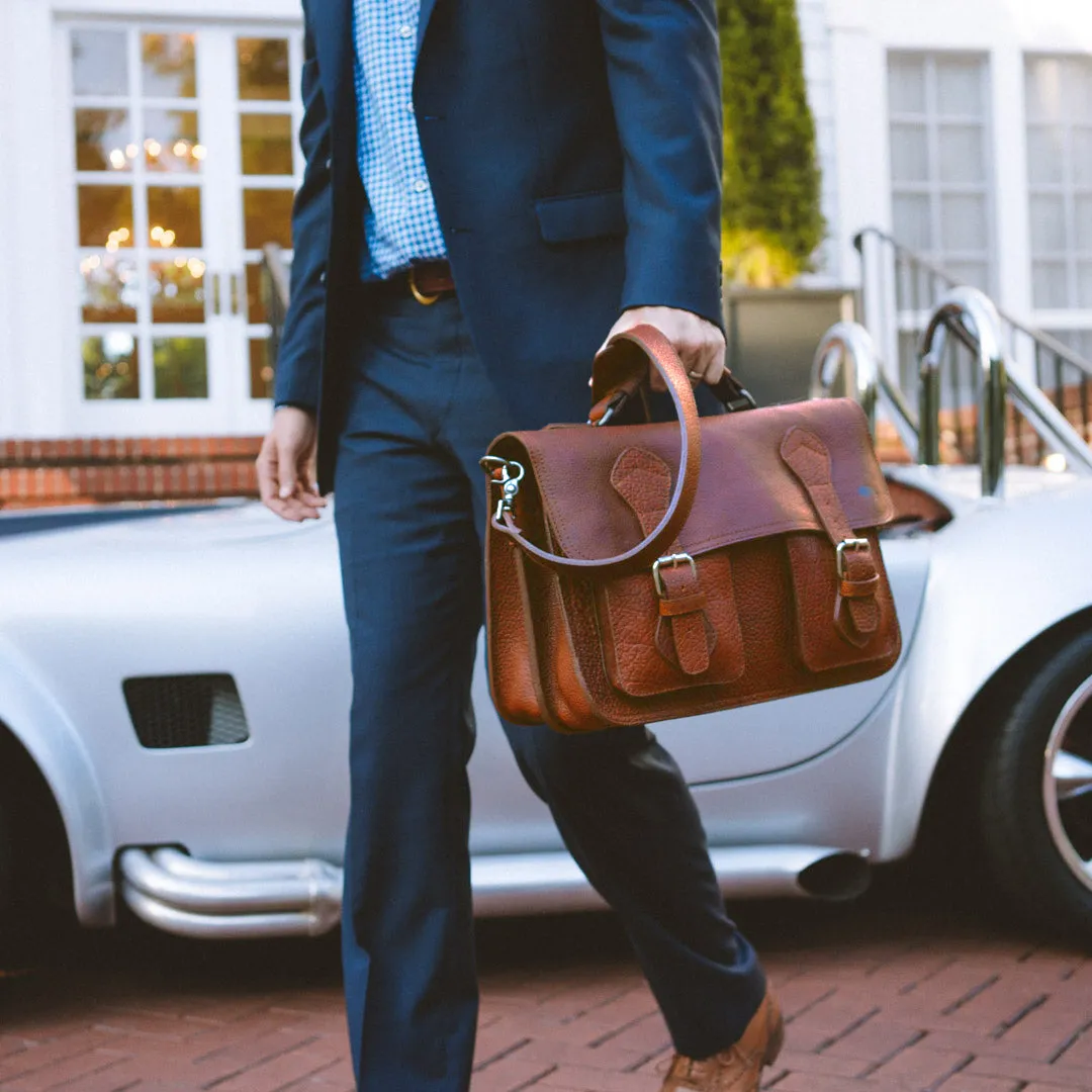 Ryder Reserve Bison Leather Briefcase | Brown