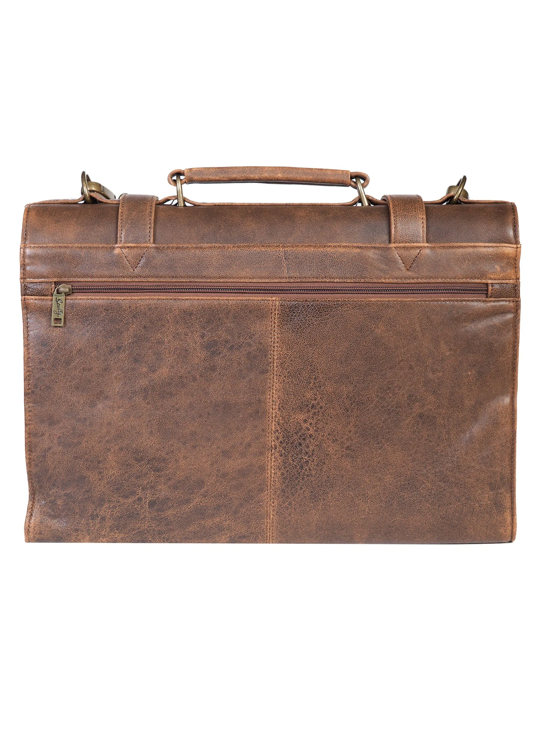 Scully Aerosquadron Collection Leather Satchel Brief Walnut