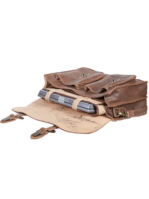 Scully Aerosquadron Leather Briefcase with Flap closure with quick release buckles