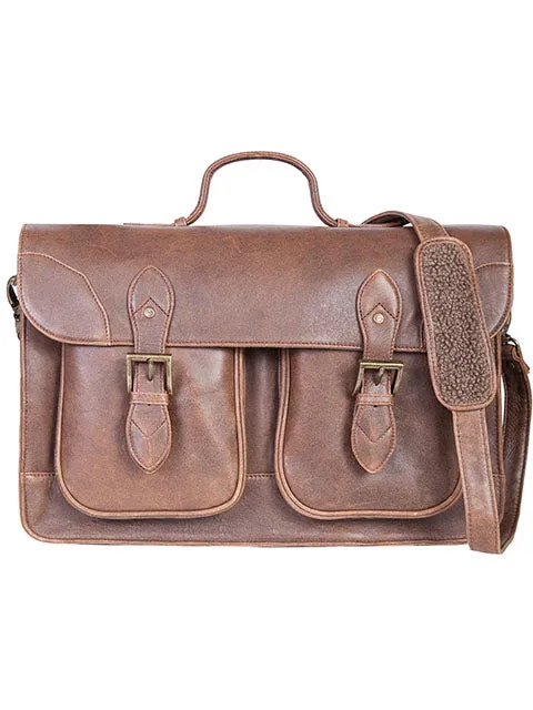 Scully Aerosquadron Leather Briefcase with Flap closure with quick release buckles