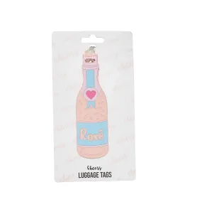 Silicone Luggage Tag Rose Champagne Bottle