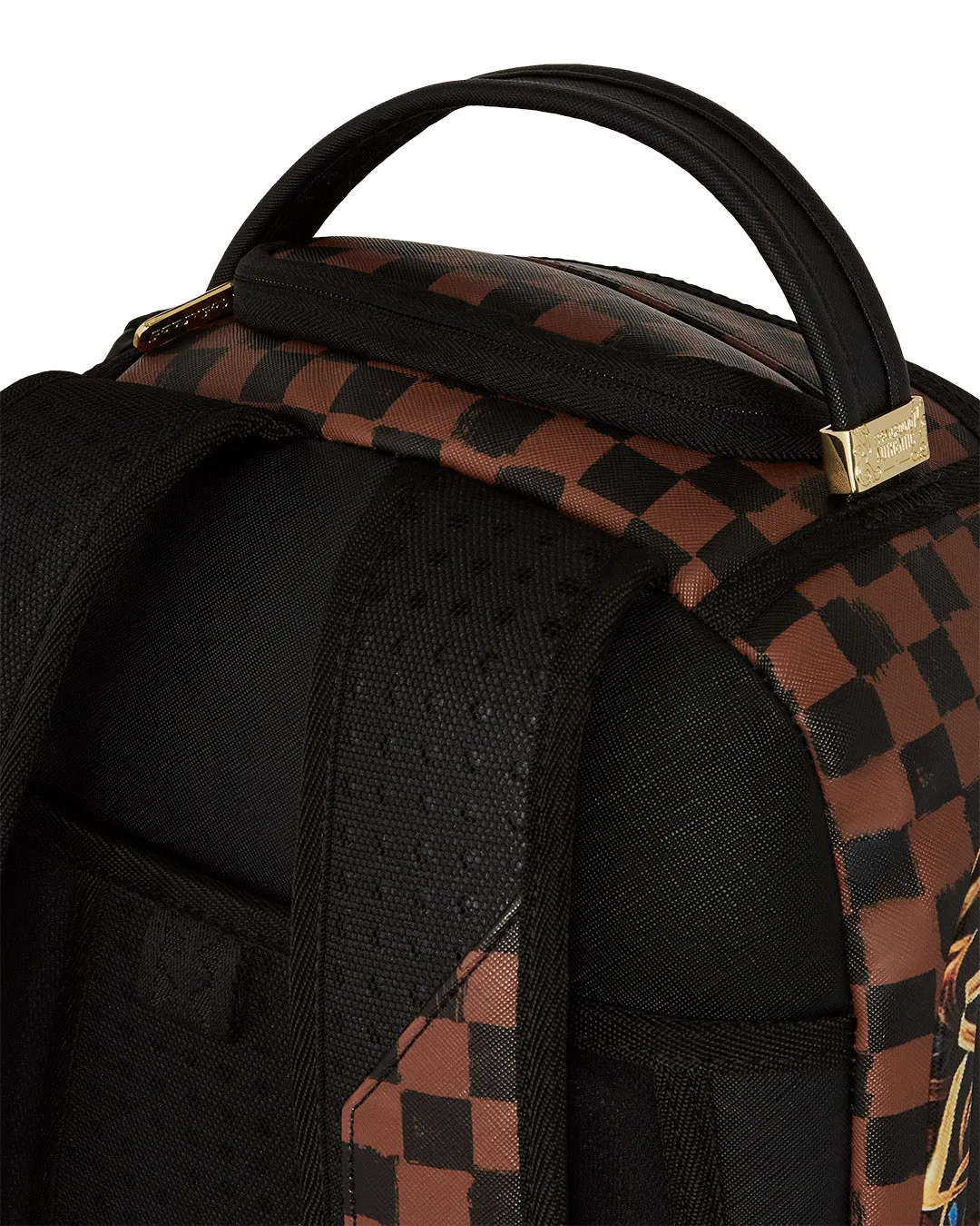 Sprayground Diaa Allam Sharks In Paris DLX In Brown Check Backpack