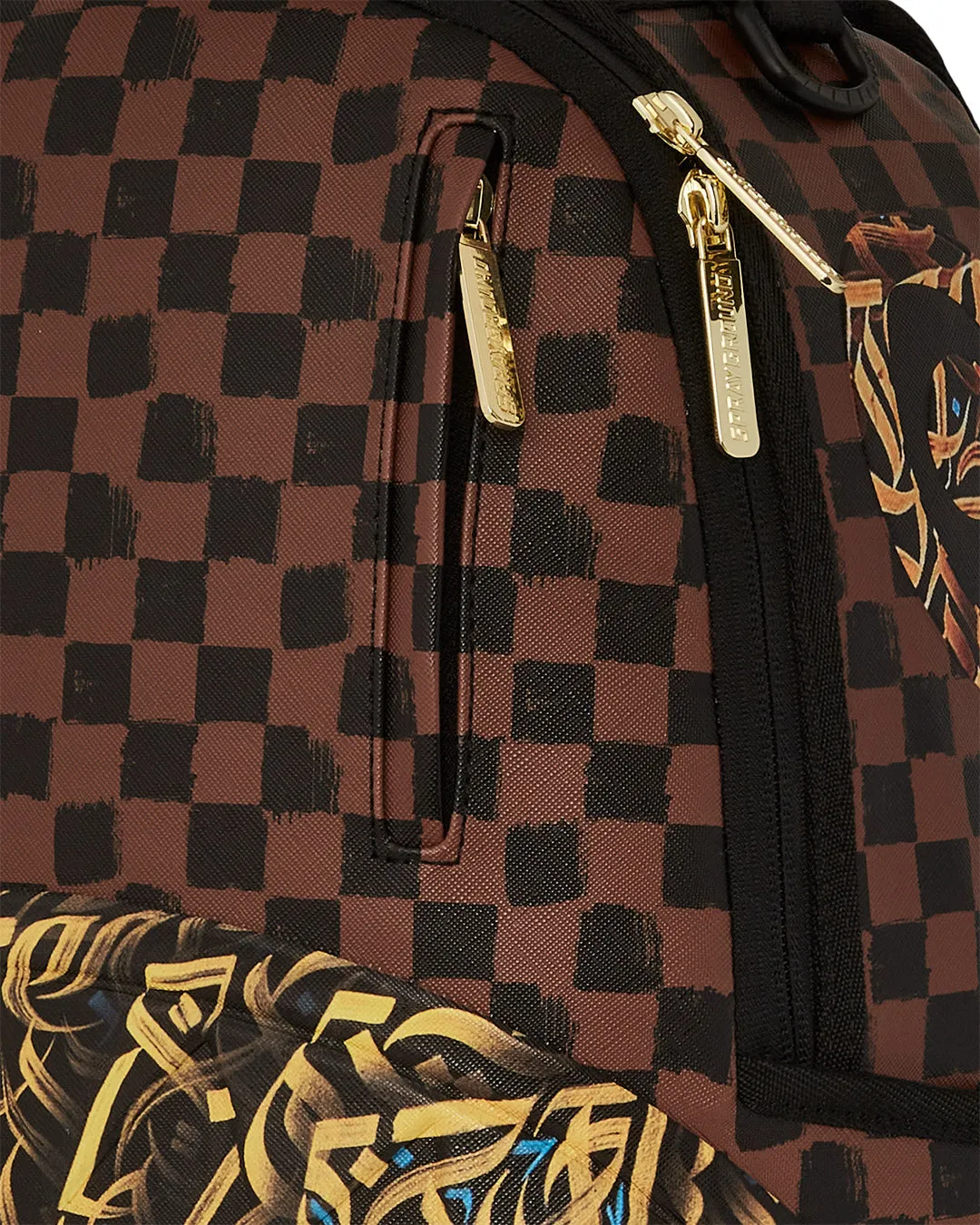 Sprayground Diaa Allam Sharks In Paris DLX In Brown Check Backpack