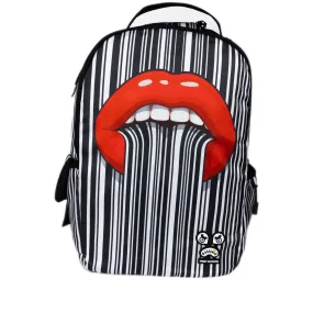 Streetz Iz Watchin Trippy Lips Backpack -  Black/ White/ Red