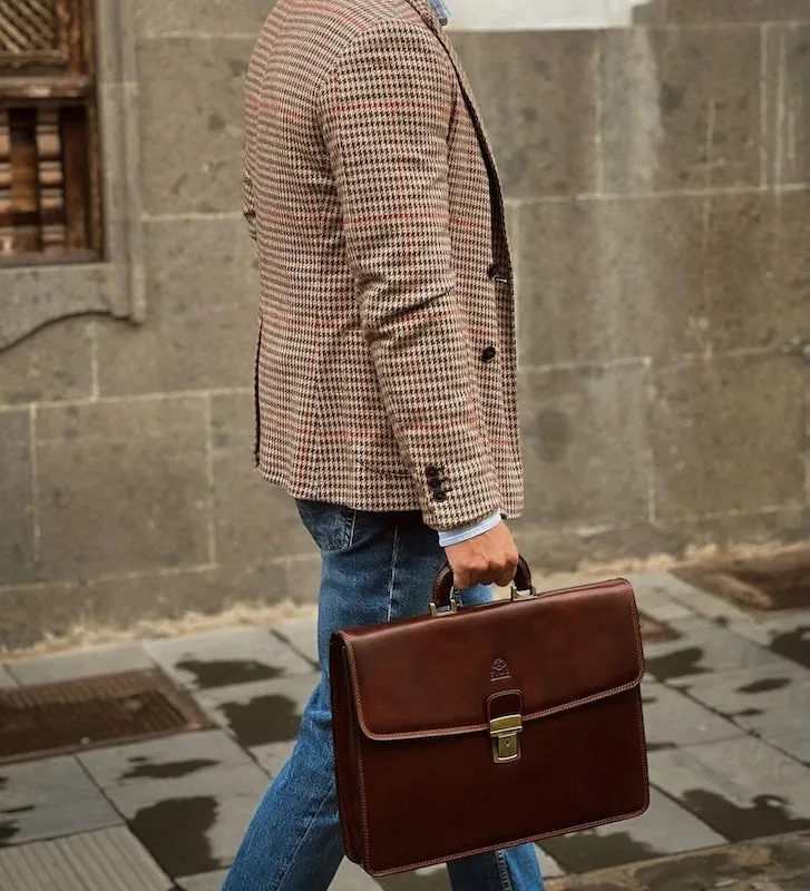 The Sound of the Mountain - Leather Briefcase