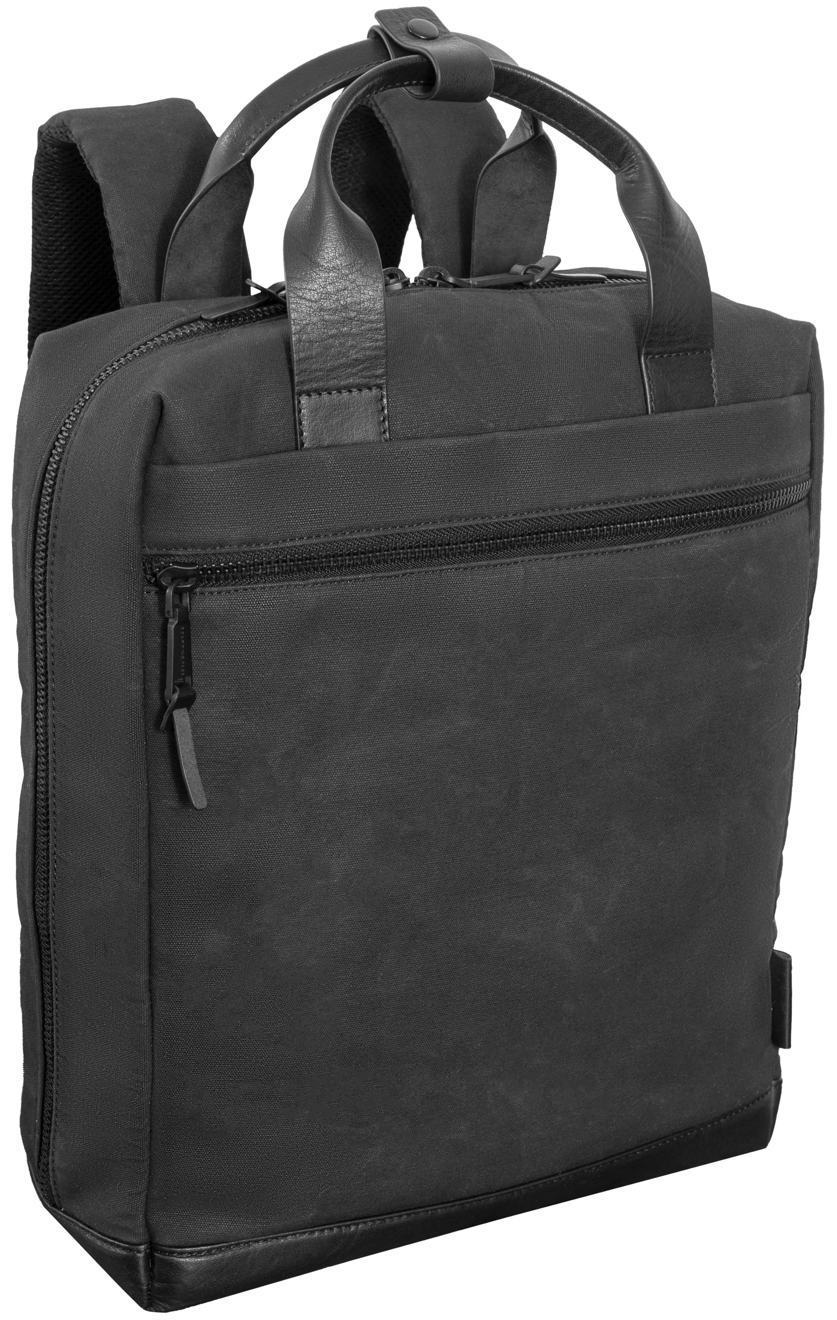 The Voyager 18” 20 oz. Waxed Canvas Travel Backpack - Black