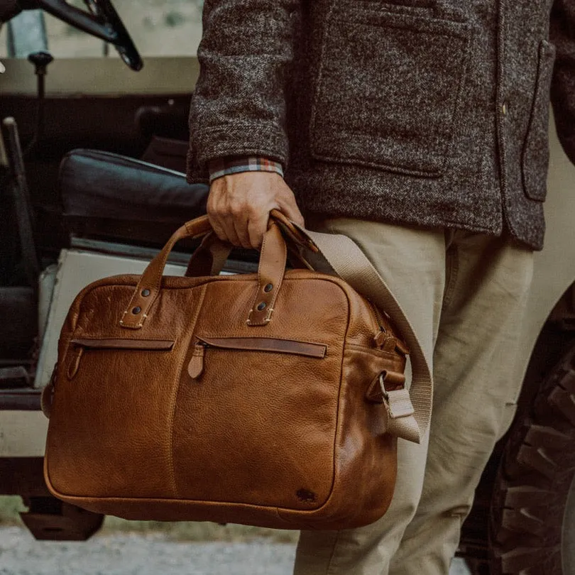 Walker Leather Pilot Bag | Rustic Tan