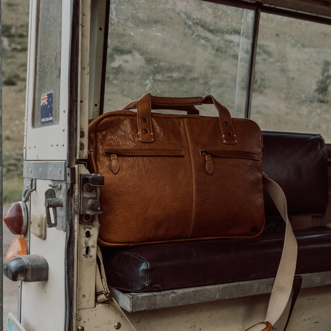 Walker Leather Pilot Bag | Rustic Tan