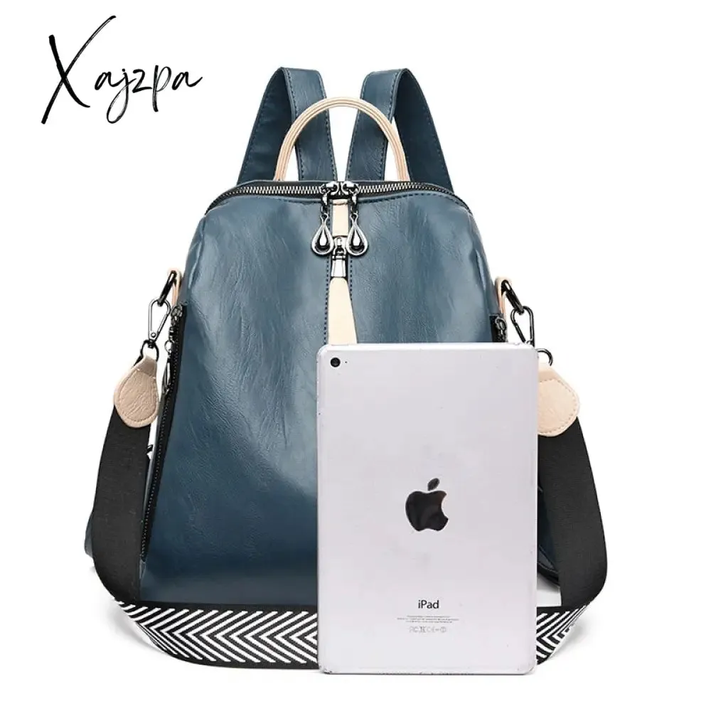 Xajzpa - Fashion Backpack Women Soft Leather Backpack Female White High Quality Travel Back Pack School Backpacks for Girls Sac A Dos Hot