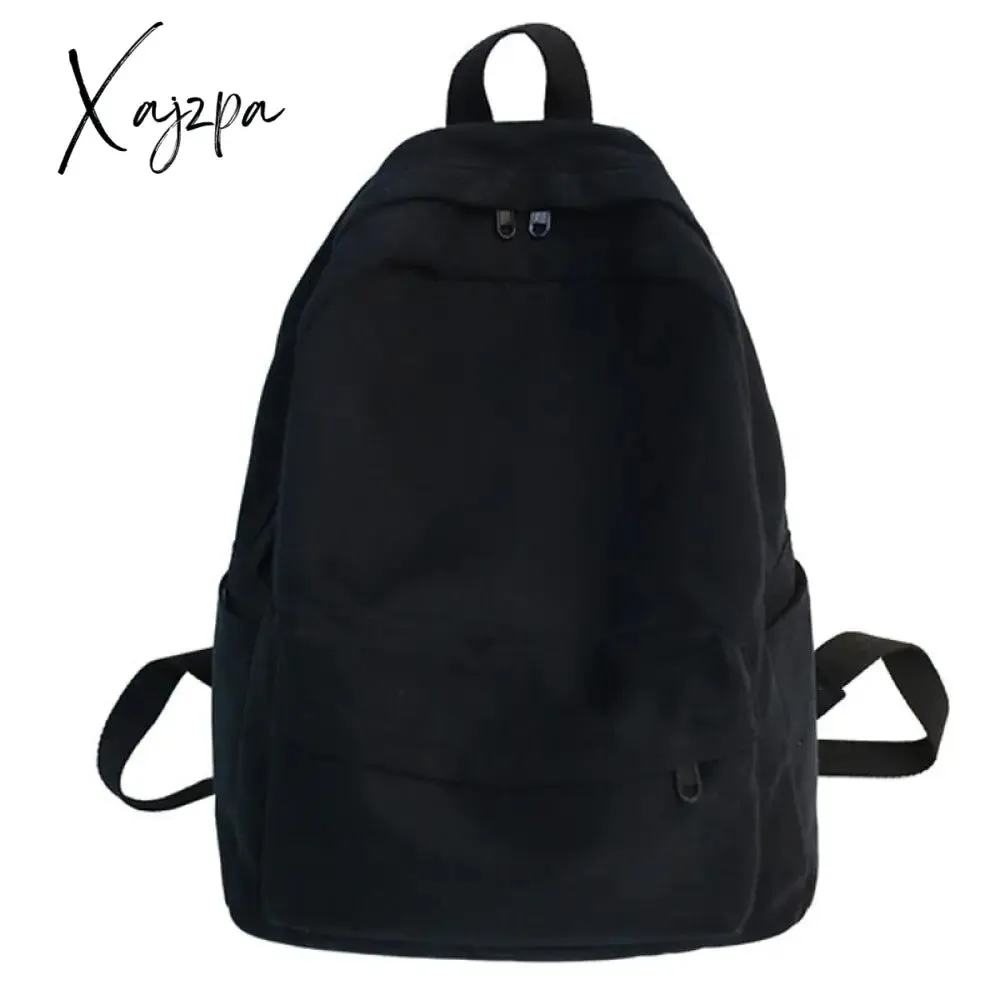 Xajzpa -  Fashion Female Bookbag Cotton Women Backpack for Teenagers Girl College Men Black School Bag Student Mochila