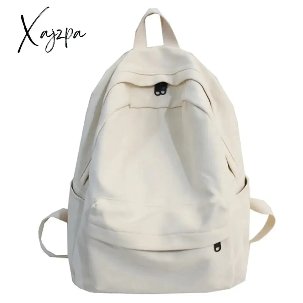 Xajzpa -  Fashion Female Bookbag Cotton Women Backpack for Teenagers Girl College Men Black School Bag Student Mochila